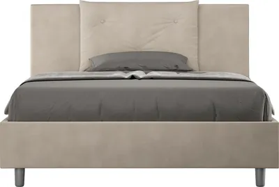 Produktbild von ITYHOME - Gepolstertes Bett mit Bettkasten 140x200 mit Mikrofaserbezug Sandfarbe Appia