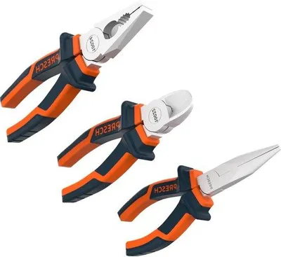 Produktbild von Famanu Zangen Set 3-teilig - Schneidzange, Seitenschneider, Kombizange 180 mm - hochwertiges Werkzeugset