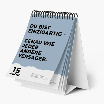 Produktbild von Deprimierender Tischkalender undatiert - 52 Wochen Demotivationskalender mit sarkastischen Sprüchen als witzige Geschenkidee Zuhause & Büro