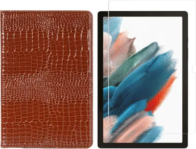 Zdjęcie produktu dla zestaw 2w1 do tabletu Samsung Galaxy Tab A8 SM-X200 X205 10,5 cala z pokrowcem ochronnym + szkło ochronne z automatycznym zasypianiem/budzeniem
