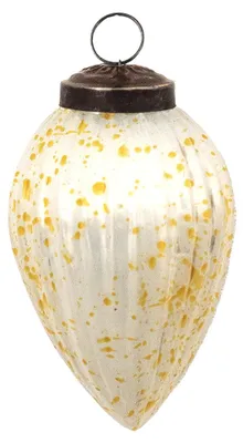 Produktbild von Clayre & Eef Weihnachtskugel Ø 5 cm Weiß Gelb Glas