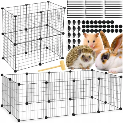 Produktbild von Kleintiergehege 142x71x36 cm Kaninchen Meerschweinchen Freilauf Metall Laufstall