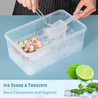 Image de Petits moules à glace, 104 pièces, verts, avec couvercle