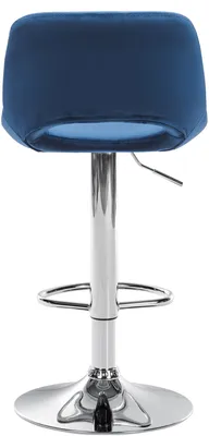 Immagine prodotto di Sedia da bar Camden - velluto, struttura cromata - Blu