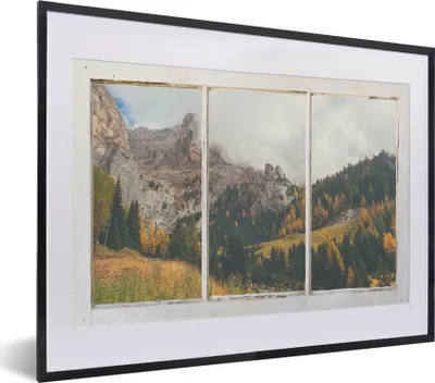 Produktbild von MuchoWow® MuchoWow® Gerahmtes Poster Ansicht - Landschaft - Baum 40x30 cm - Poster mit zchwarzem Bilderrahmen - Bilderrahmen - Poster im Rahmen