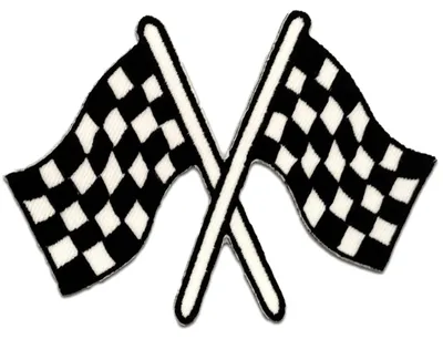 Produktbild von Zielflagge Fahne - Aufnäher, Bügelbild, Aufbügler, Applikationen, Patches, Flicken, Zum Aufbügeln, Größe: 9,0 x 7,0 cm