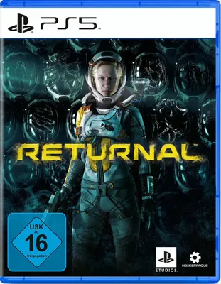 The image shows the cover art for the video game Returnal for PlayStation 5.