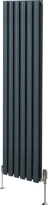 Obrázek produktu pro Oválný trubkový radiátor a chromované termostatické ventily - 1600 mm x 360 mm - antracitově šedý