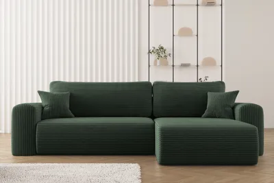 Produktbild von Kaiser Möbel Ecksofa mit Schlaffunktion L-förmiges Sofa Capri Stoff Poso Grün Rechts