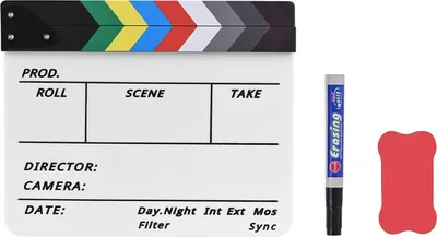 Obrázok produktu pre Wakects Profesionálna akrylová tabuľa s chlopňou, fixkou a gumou na filmovú televíznu reklamu (viacfarebná)