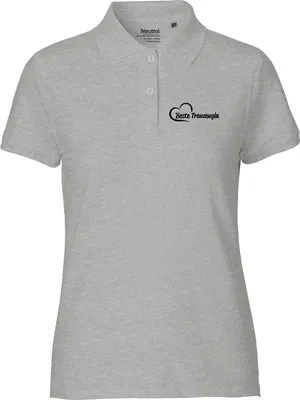 Produktbild von Huuraa Damen Polo Shirt Beste Trauzeugin Herz M Sport Grey Bio Baumwolle Fairtrade Poloshirt Geschenkidee