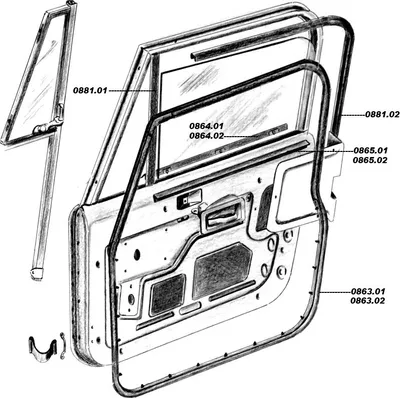 Zdjęcie produktu dla Uszczelka drzwiowa lewa Uszczelka drzwiowa Jeep Wrangler YJ 87-95