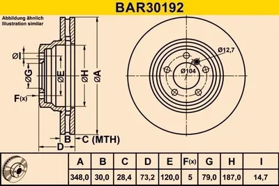 Image de 2x Barum disque de frein BAR30192 pour BMW 3 Touring (E91) 3 Limousine (E90) 73 2mm