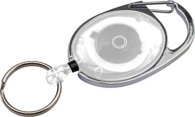 Produktbild von Schlüsselanhänger mit Karabiner und ausziehbarem Schlüsselring / Farbe: weiß