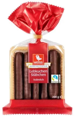 Produktbild von Weiss Lebkuchen Stäbchen Vollmilch 200g