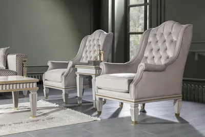 Produktbild von Chesterfield Set 3tlg. Sessel Luxus Möbel  Beistelltisch Sofa 3tlg.