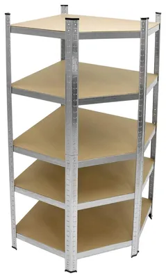 Image de Étagère d'angle - 180 x 70 x 40 cm - Métal galvanisé - Jusqu'à 750 kg - 5 tablettes
