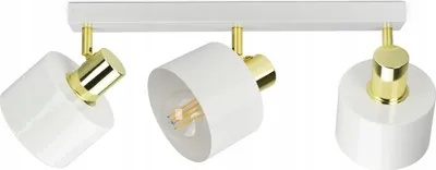 Produktbild von LUXOLAR - LED Deckenleuchte 3 Flammig Weiß Gold E27 60 W- Deckenlampe Schwenkbar 350° für Wohnzimmer, Küchen  - Klassisches Design