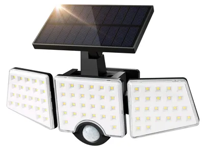 Immagine prodotto di Lampade solari per esterni con sensore di movimento, angolo di illuminazione a 360°, 1000 lumen, lampade solari LED da 6W per esterni, grado di protezione IP65 (resistenti all'acqua), luce solare esterna rotante a 270° per giardino, balcone, garage