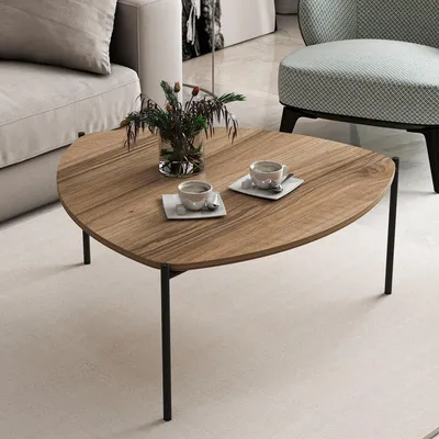 Produktbild von Atesino - Couchtisch, 90x89x40h cm Nussbaum, Dreieckige Form