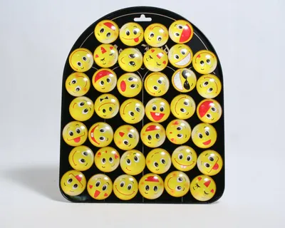 Produktbild von Glasmagnet Smiley 3,5cm - Lustiger Kühlschrankmagnet Emoji - Deko für Magnettafel & Büro - 1 Stück