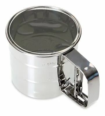 Immagine prodotto di Städter Einhand-Mehlsieb, Puderzuckersieb, Mehl Sieb, Küchensieb, Backsieb, Edelstal, Ø 10 cm, 705005