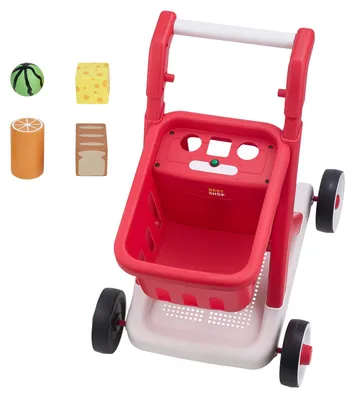 Produktbild von SucceBuy Einkaufswagen fš¹r Kinder, Supermarkt-Spielzeug mit Zubeh?r & Rollen, h?henverstellbares Kaufladenzubeh?r aus PP mit Licht und Sound, geeignet fš¹r Kinder ab 2 Jahren