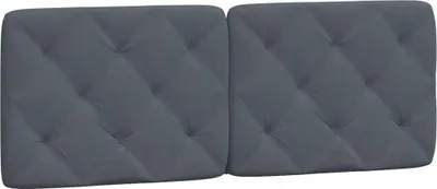 Image de vidaXL Coussin de tête de lit gris foncé 120 cm velours