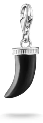 Produktbild von Charm-Anhänger Zahn Obsidian Original Silber