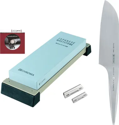 Produktbild von Chroma type 301 Starter Set: Kochmesser + Schleifstein + Zubehör
