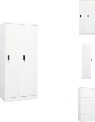 Obrázek produktu pro vidaXL Šatní skříň bílá 80x50x180 cm ocel - Šatní skříně