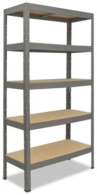 Image de shelfplaza PRO 200x90x60 cm Étagère charges lourde en gris avec 5 étagères et une capacité de charge de 200 kg par étagère
