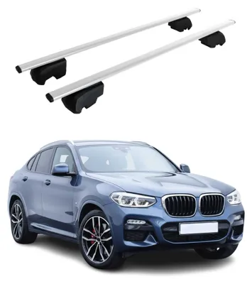 Image de Barres de toit Transversales pour BMW X4 G02 2018-2025 Acier Gris 2Pcs, Image générée par une IA