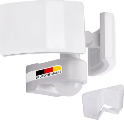 Produktbild von LED Außenwandleuchte mit Bewegungsmelder Fluter Weiß Schwenkbar | 40W Neutralweiß 4000K IP65 3200lm | Eckmontage möglich | SUN3200
