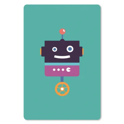 Produktbild von MuchoWow® Mauspad Mousepad Roboter - Rad - Lila - Grün - Jungen - Kinder 40x60 cm - Mousepads - Maus Mat - Pad - Mausunterlage - Schreibtisch Accesoire