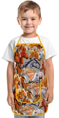 Imagen del producto de Delantal infantil - 47 x 60 cm, para niños de 5 a 8 años - Color marrón