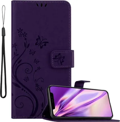 Image de Cadorabo Housse pour Apple iPhone 11 PRO MAX Housse de protection en violet Housse pour téléphone portable Etui Case Fleurs Flower