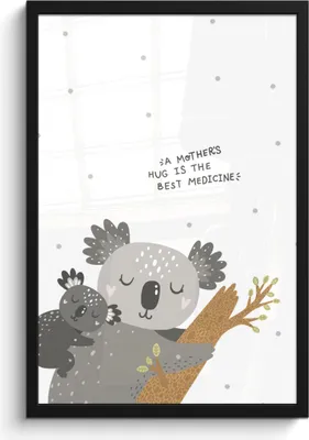 Produktbild von MuchoWow® MuchoWow® Gerahmtes Poster Koala - Zitat - Kinder - Mädchen - Baby 40x60 cm - Poster mit zchwarzem Bilderrahmen - Papierdruck - Wandbilder