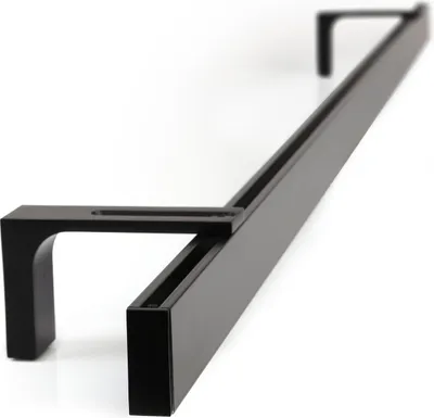 Produktbild von Gardinenschiene Innenlauf auf Maß 1-läufig Schwarz - Serie Loft – Wandträger / 60cm