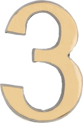 Obrázok produktu pre KOTARBAU® Číslo "3" samolepiaca patina 5 cm mosadz pre vchodové dvere