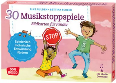 Produktbild von 30 Musikstoppspiele. Bildkarten für Kinder