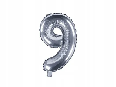 Zdjęcie produktu dla Balon foliowy Cyfra 9, 35cm, srebrny