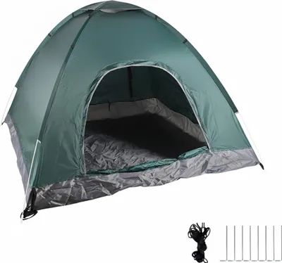 Produktbild von Relaxdays Pop Up Zelt Strand, Wurfzelt, 2-3 Personen, kleines Packmaß, UV Schutz 50+, HxBxT: 135 x 200 x 200cm, grün