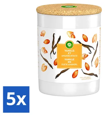 Produktbild von 5 x Air Wick Geurkerze Vanille & Süße Mandel - Vorteilspackung - 5 Stücke