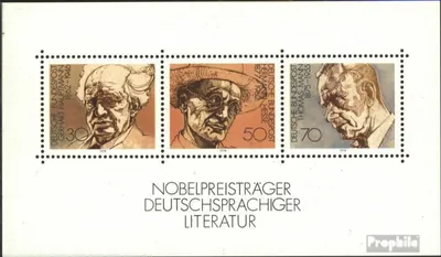 Produktbild von Briefmarken BRD (BR.Deutschland) 1978 Mi Block16 (kompl.Ausgabe) postfrisch Nobelpreisträger deutschsprach. Literatur / Bl.16