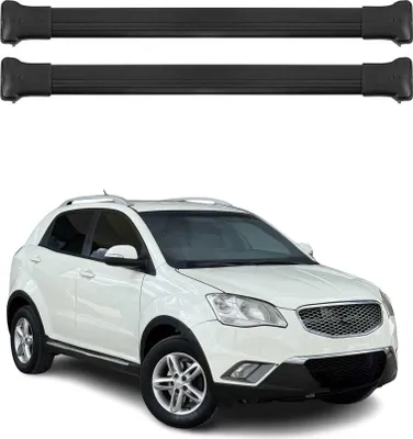Image de Barres de toit transversales pour Ssangyong Korando 2010-2019 Aluminium Gris 2x