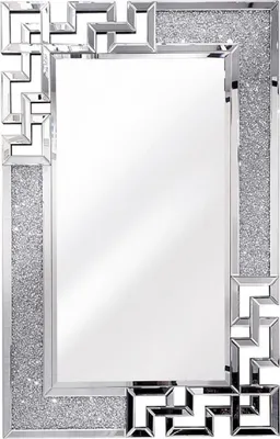 Produktbild von Casa Padrino Designer Kristall Wandspiegel 80 x 3 x H. 120 cm - Rechteckiger Spiegel mit dekorativen Glaskristallen - Wohnzimmer Spiegel - Schlafzimmer Spiegel - Garderoben Spiegel - Luxus Möbel