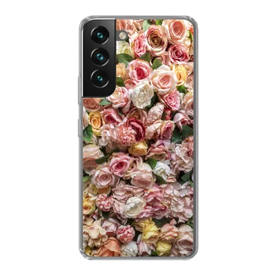 Produktbild von MuchoWow® Handyhülle Schutzhülle Hülle für Samsung Galaxy S22 Plus Rosen - Farben - Wand Silikon Softcase Handy Hülle - Schutzabdeckung