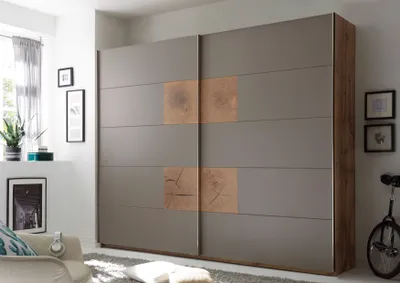 Produktbild von Schwebetürenschrank CAPRI Kleiderschrank Schrank Schlafzimmer grau Wildeiche 270cm