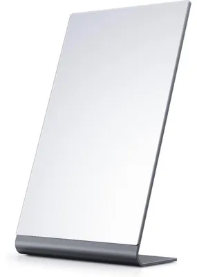 Productafbeelding van Rechthoekige make-up spiegel, 12 inch, aluminium, antracietkleurig